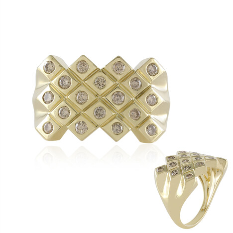 Bague en or et Diamant VS1 champagne