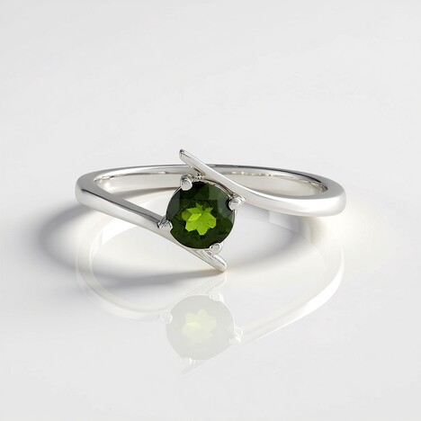 Anello in argento con Diopside Russo