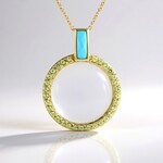 Collana in argento con Pietra di Luna Bianca (KM by Juwelo)