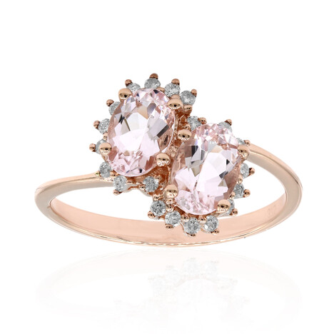 Bague en or et Morganite rose