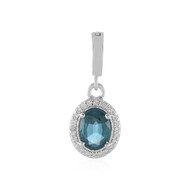 Pendentif en argent et Fluorite bleu pétrole de Belgique