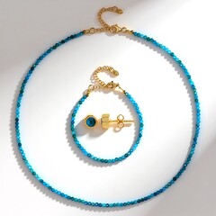 Parure in argento con Apatite Blu Neon