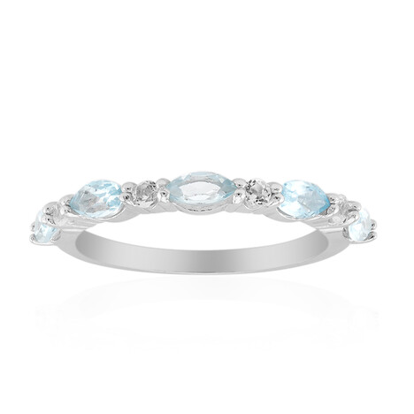 Himmelblauer Topas-Silberring