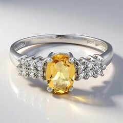 Anello in argento con Quarzo Champagne