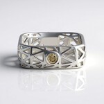 Anello in argento con Diamante Champagne I2 (Ornaments by de Melo)