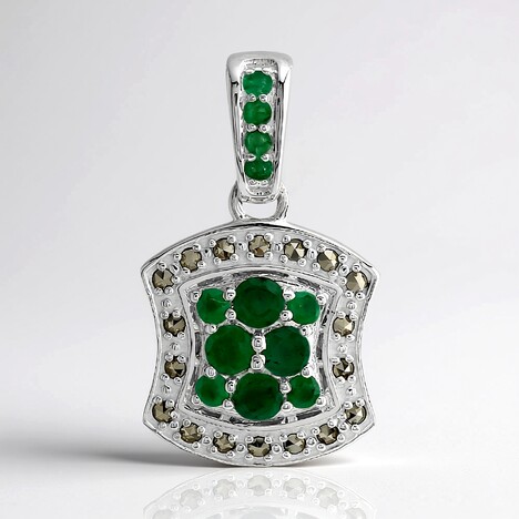 Ciondolo in argento con Smeraldo Zambia (Annette classic)