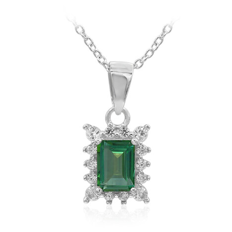 Farngrüner Topas-Silberhalskette