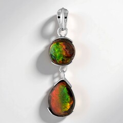 Ammolite Silver Pendant