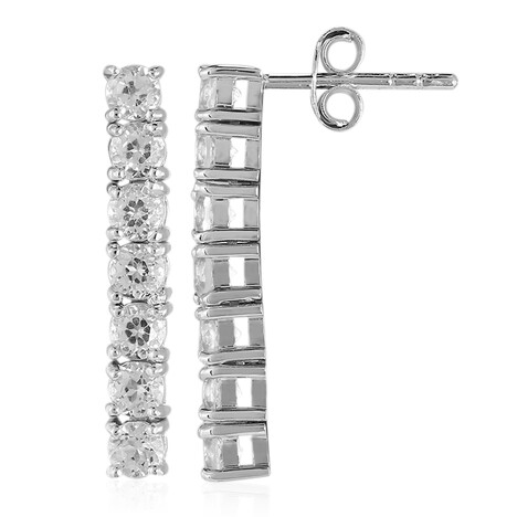 Weißer Topas-Silberohrringe