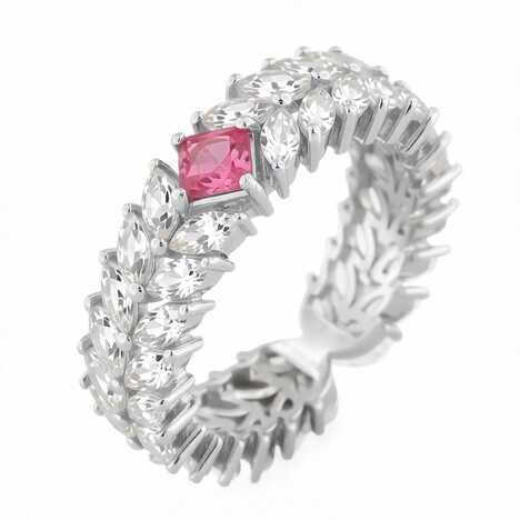 Bague en argent et Saphir rose de Madagascar (de Melo Essence)