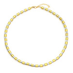 Goldener Hämatit-Silberhalskette