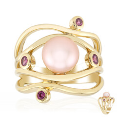 Pink Freshwater Pearl Silver Ring