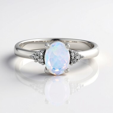 Anello in argento con Opale di Welo