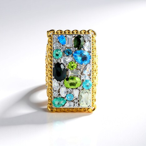 Anello in argento con Topazio Blu Londra (Gems en Vogue)