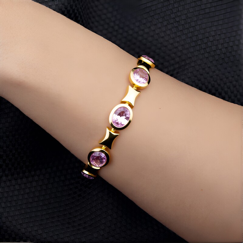 9K Brazilian Kunzite Gold Bracelet (CUSTODANA)