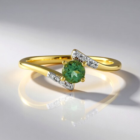Anello in argento con Apatite Verde