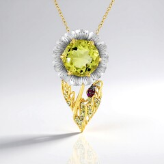 Collana in argento con Quarzo Ouro Verde