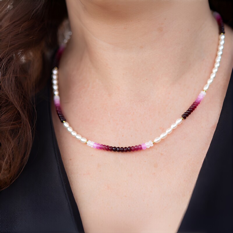 Collar en plata con Perla blanca Freshwater