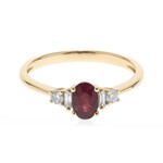 Anillo en oro con Rubí de Mozambique AAA (CIRARI)