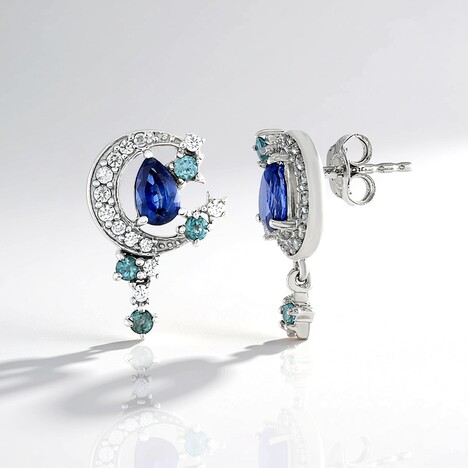 Orecchini in argento con Cianite del Nepal
