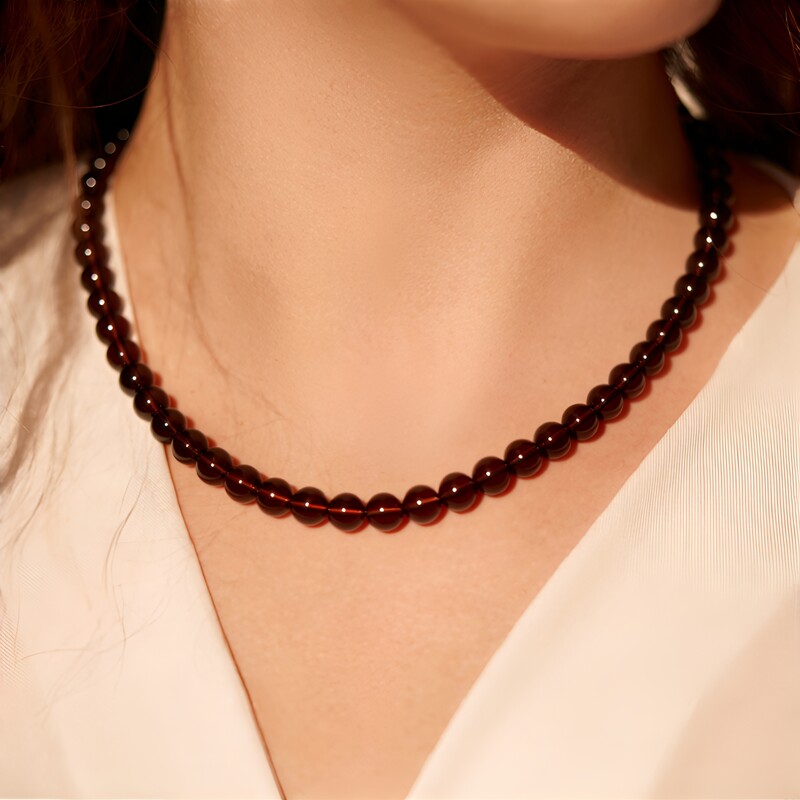 Rauchquarz-Silberhalskette