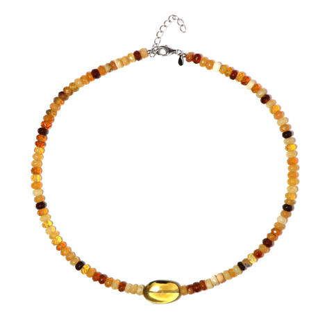 Collar en plata con Cuarzo miel