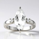 Anello in argento con Topazio Bianco