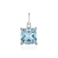 Colgante en plata con Topacio azul cielo