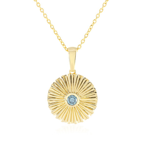 Zilveren halsketting met een I2 Blauwe Diamant