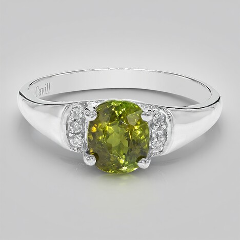 Anello placcato in platino con Tormalina Cuprian