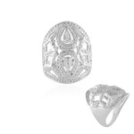 Zilveren ring met zirkonen