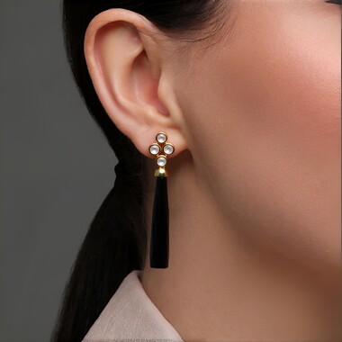 Boucles d'oreilles en argent et Onyx noir (KM by Juwelo)
