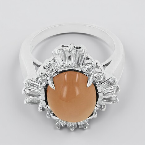 Anello in argento con Pietra di Luna Arancione