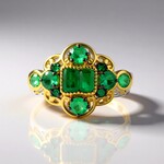 Anello in argento con Smeraldo Zambia (Gems en Vogue)