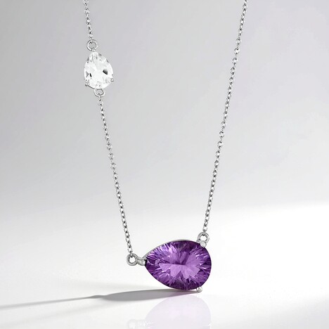 Collana in argento con Fluorite Viola