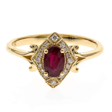 14K AAA Mozambique Ruby Gold Ring (CIRARI)