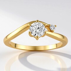 Anello in oro con Diamante VVS1 (G) (Annette)