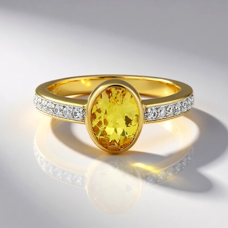 Anello in argento con Apatite Dorata