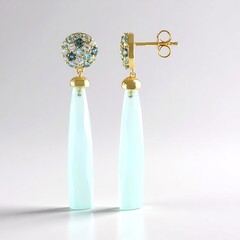 Orecchini in argento con Calcedonio Acqua