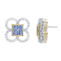 Blue Sapphire Silver Earrings (Gems en Vogue)