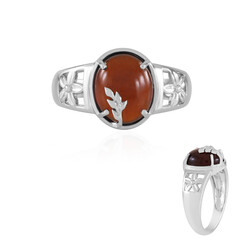 Zilveren ring met een hessoniet granaat