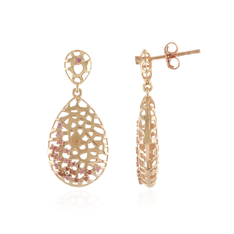 Pinkfarbener Saphir-Goldohrringe (Ornaments by de Melo)