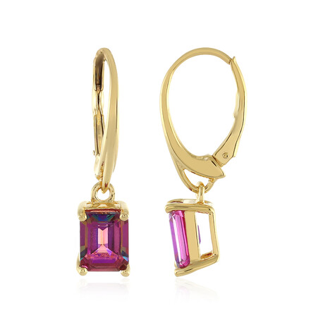 Purpurfarbener Mystik-Topas-Silberohrringe