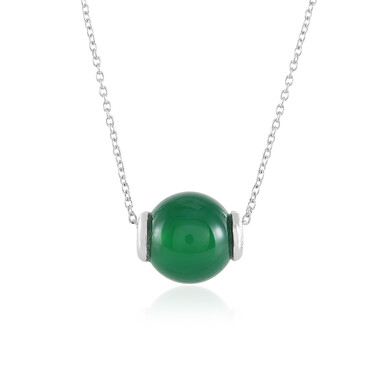 Green Onyx Silver Necklace