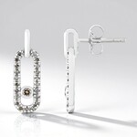 Orecchini in argento con Diamante Cioccolato I2