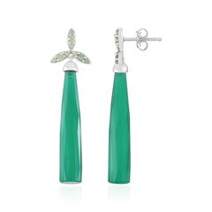 Pendientes en plata con Calcedonia verde