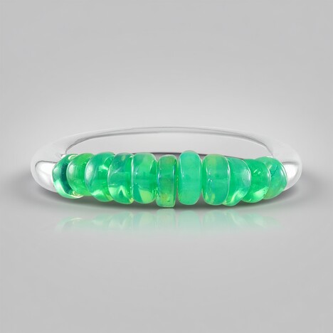 Anello in argento con Opale Verde dell'Etiopia