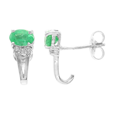 Boucles d'oreilles en argent et Emeraude de Bahia