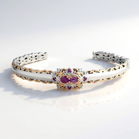 Bracelet en argent et Rubis de Birmanie (Gems en Vogue)