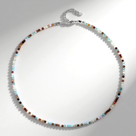 Collana in argento con Zircone Cognac
